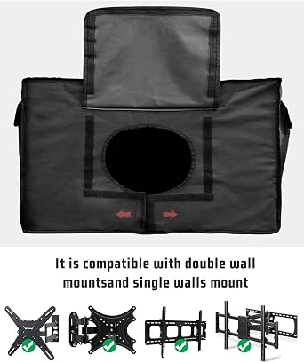 Outdoor TV Cover 30-32 Inch Weatherproof, Blue Coastal Outdoor TV Enclosure with Zipper & Roll Up Front Flap, Summer Beach Nautical Abstract Art Waterproof TV Covers for Outside Flat Screen TV