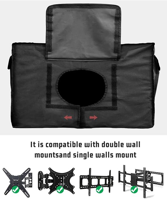Outdoor TV Cover 30-32 Inch Weatherproof, Blue Coastal Outdoor TV Enclosure with Zipper & Roll Up Front Flap, Summer Beach Nautical Abstract Art Waterproof TV Covers for Outside Flat Screen TV