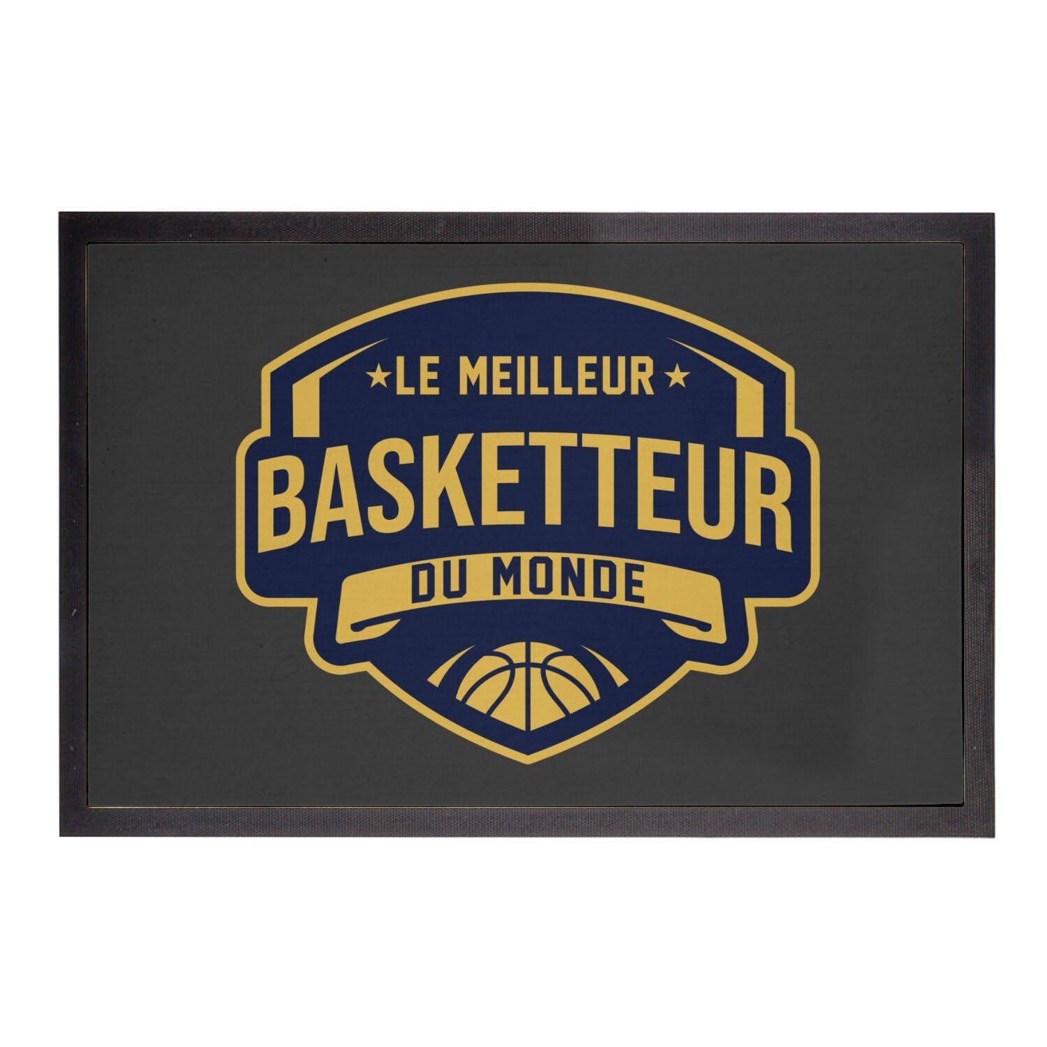 Paillasson Basket 60x40 cm Noir - Tapis d'Entrée Le Meilleur Basketteur du Monde