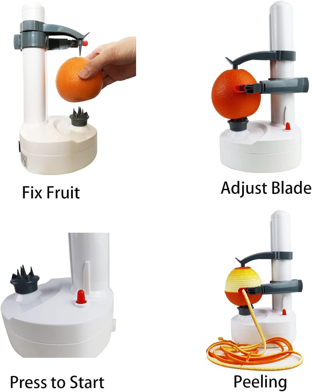 Pelapatate Elettrico, Pelapatate Automatico, Pelapatate Automatico con Resistente Acciaio Inossidabile 1 Adattatore 2 Lame Extra, Facile Da Usare Ed Ecologico, per Frutta Verdura Patate Mango