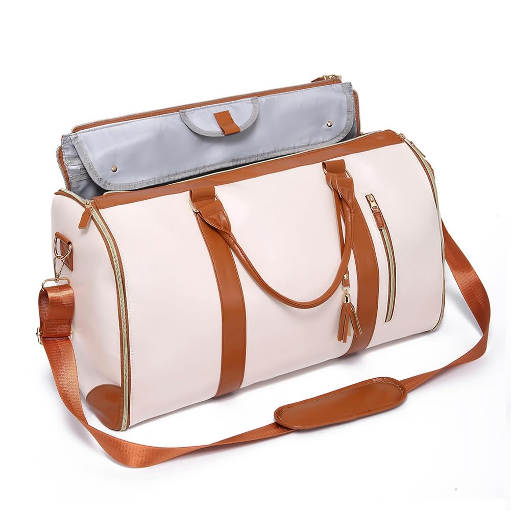 CTRLZS Travel Foldable Clothing Bag Multi-Function Garment Bag Travel Bag Garment Bag for Carry on Garment Bag,Beige