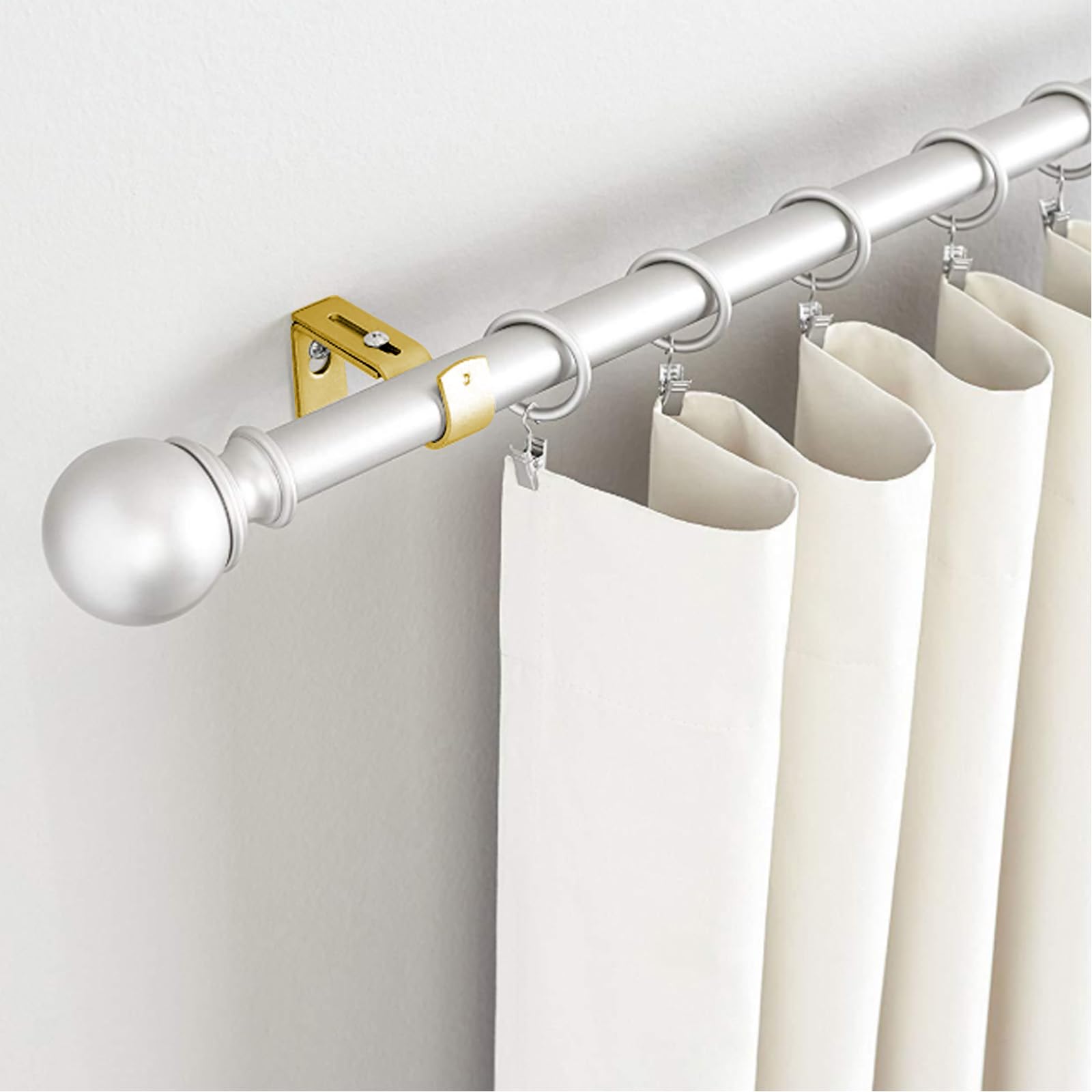 Frienda Lot de 20 supports de tringle à rideaux dorés réglables pour tringle à rideaux de 2,5 cm de diamètre - Supports muraux avec vis