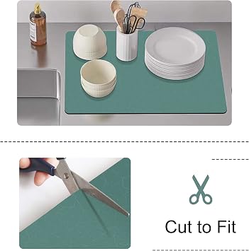 GOLENER Coffee Maker Mat For Countertops ,Coffee Bar Decor,Coffee Machine Pads,Absorbent, Washable,Reversible Microfiber Dish Drying Mat For Kitchen accessories,Under Small Appliance Mats