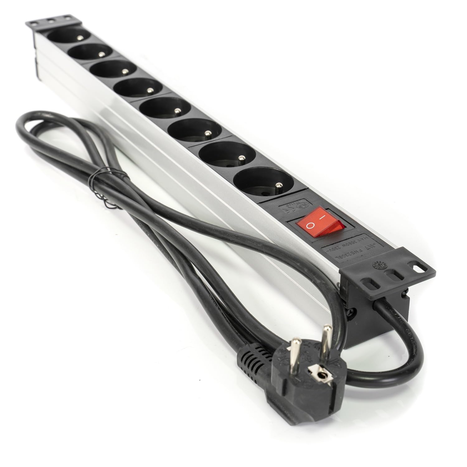 Ibiza - Multiprise Dispaching LC806 Électrique 8 Voies 19" 3500W avec Interupteur