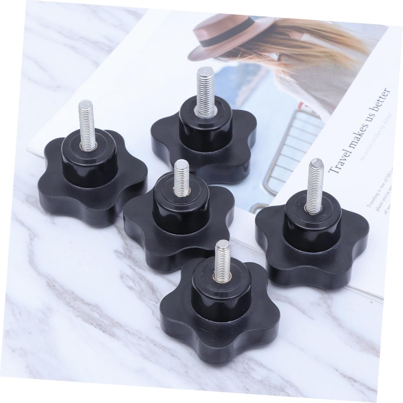 GLEAVI 5pcs Star Hand Knob Set Assortment for Easy Installation Industrial Furniture Applications