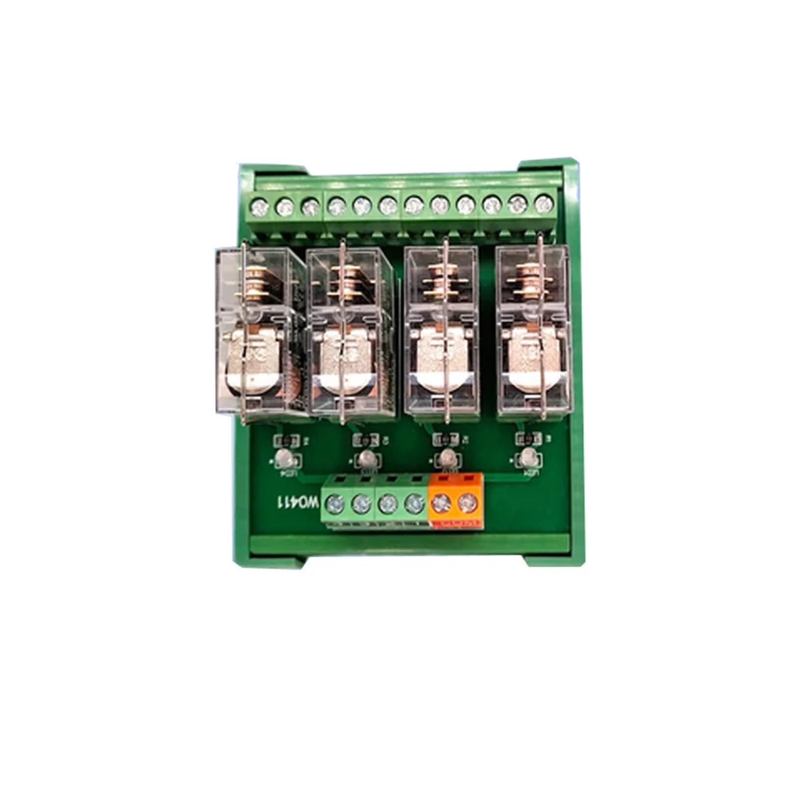 2/4 canales 1NO+ 1NC Módulo de relé de interfaz de montaje en carril DIN PLC DC 12V 24V PNP/NPN Compatible 1 Uds(1NO1NC 12V 4Channels)