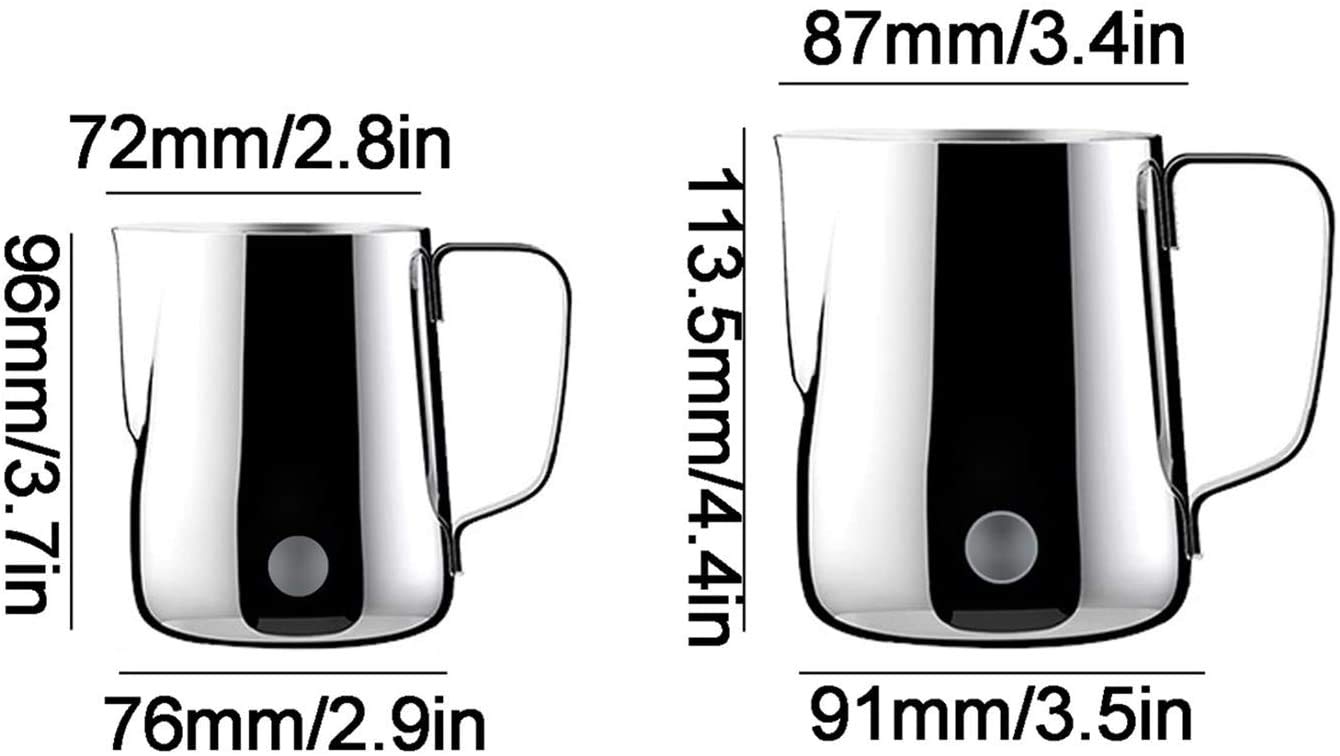 Dzbanek do kawy spieniania mleka dzbanek ze stali nierdzewnej śmietanka dzbanek do kawy mleka spieniania 350 ml 600 ml lustrzane wykończenie cappuccino latte (rozmiar: 600 ml)