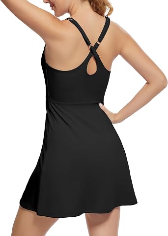 GGOV Tennis Dress for Women Athletic Golf Dress with Shorts and Pockets Backless Workout Dress with Adjustable Straps