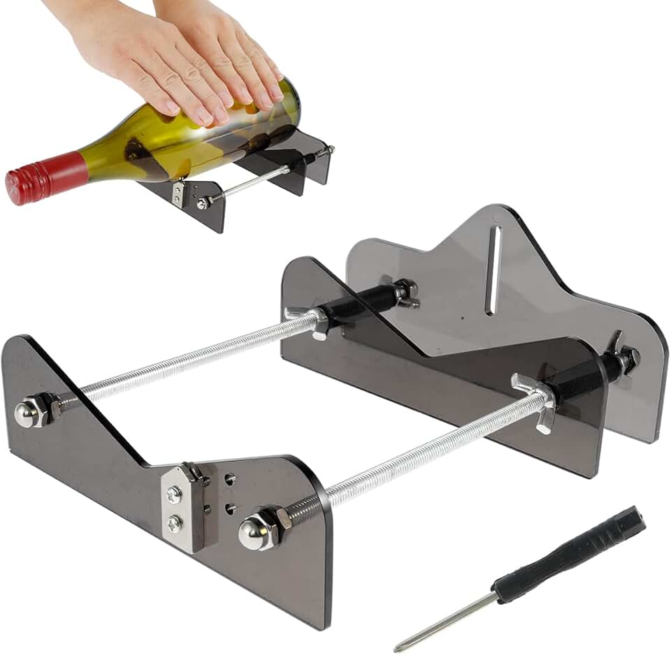 Kit de cortador de garrafa de vidro, conjunto de máquina de corte de garrafa de vidro de aço inoxidável, ferramenta de corte de garrafas, ferramenta de reciclagem de artesanato DIY para garrafas de