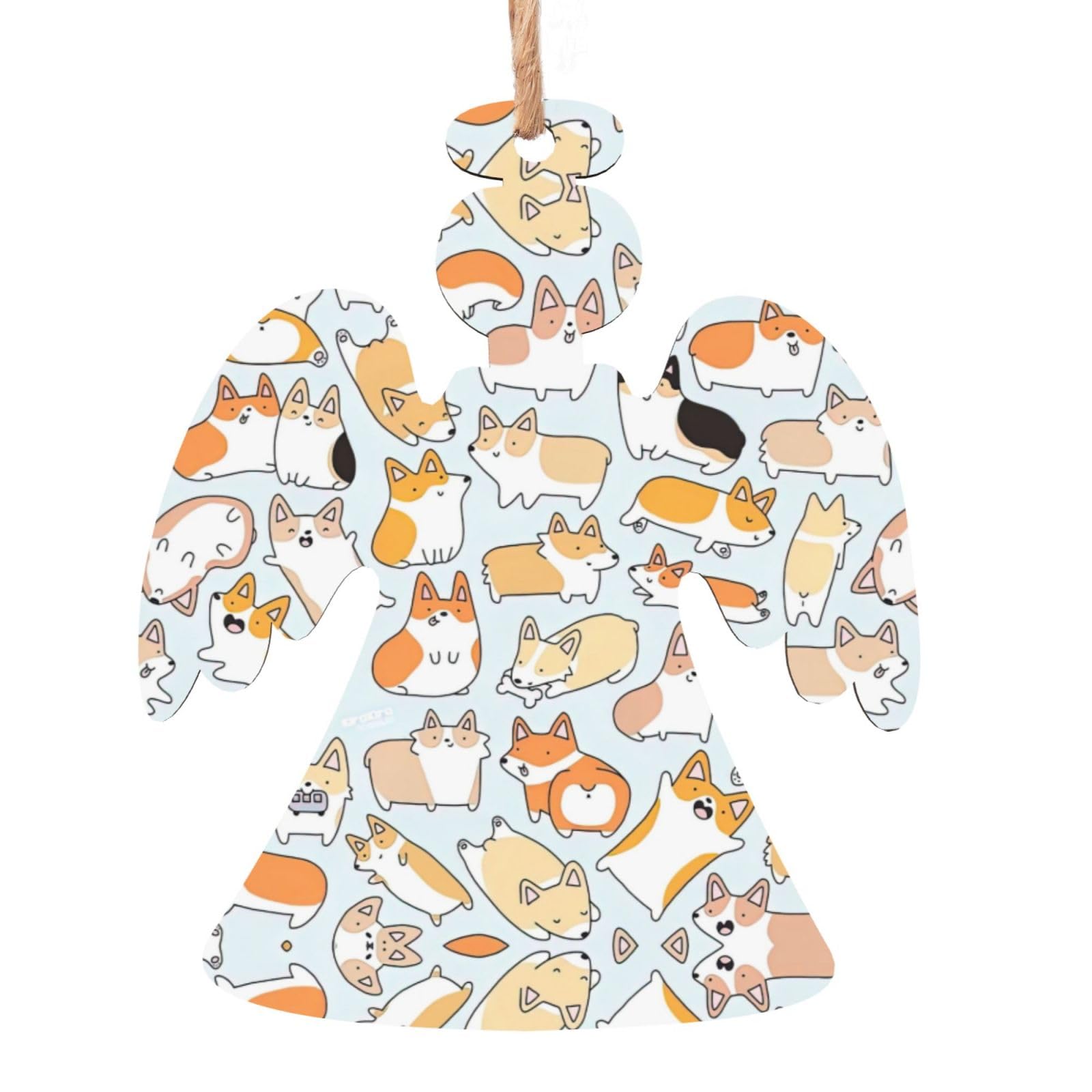 Adornos de madera con estampado de perro para árbol de Navidad, regalo para fiesta en casa