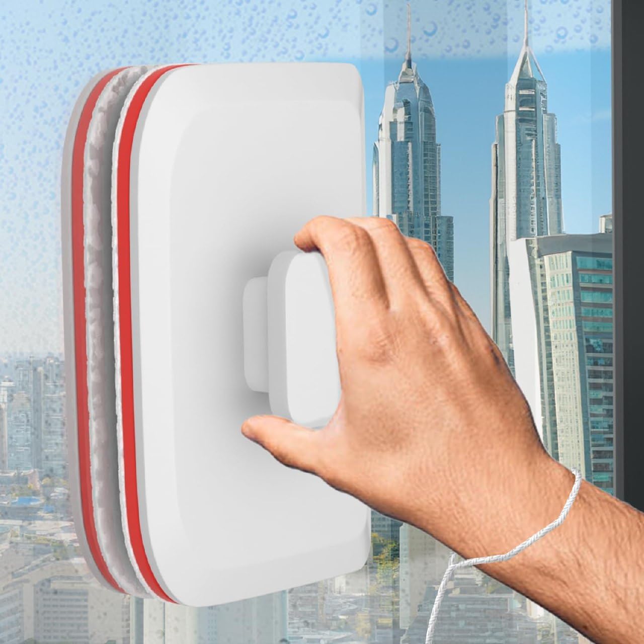 Double Sided Magnetic Window Glass Cleaner With 2 Extra pad | Magnetic Window Wiper Cleaner | Strong Magnetic Glass Cleaning Tool with Wide Handle | Easy Window Washer for Home, Office-image-40