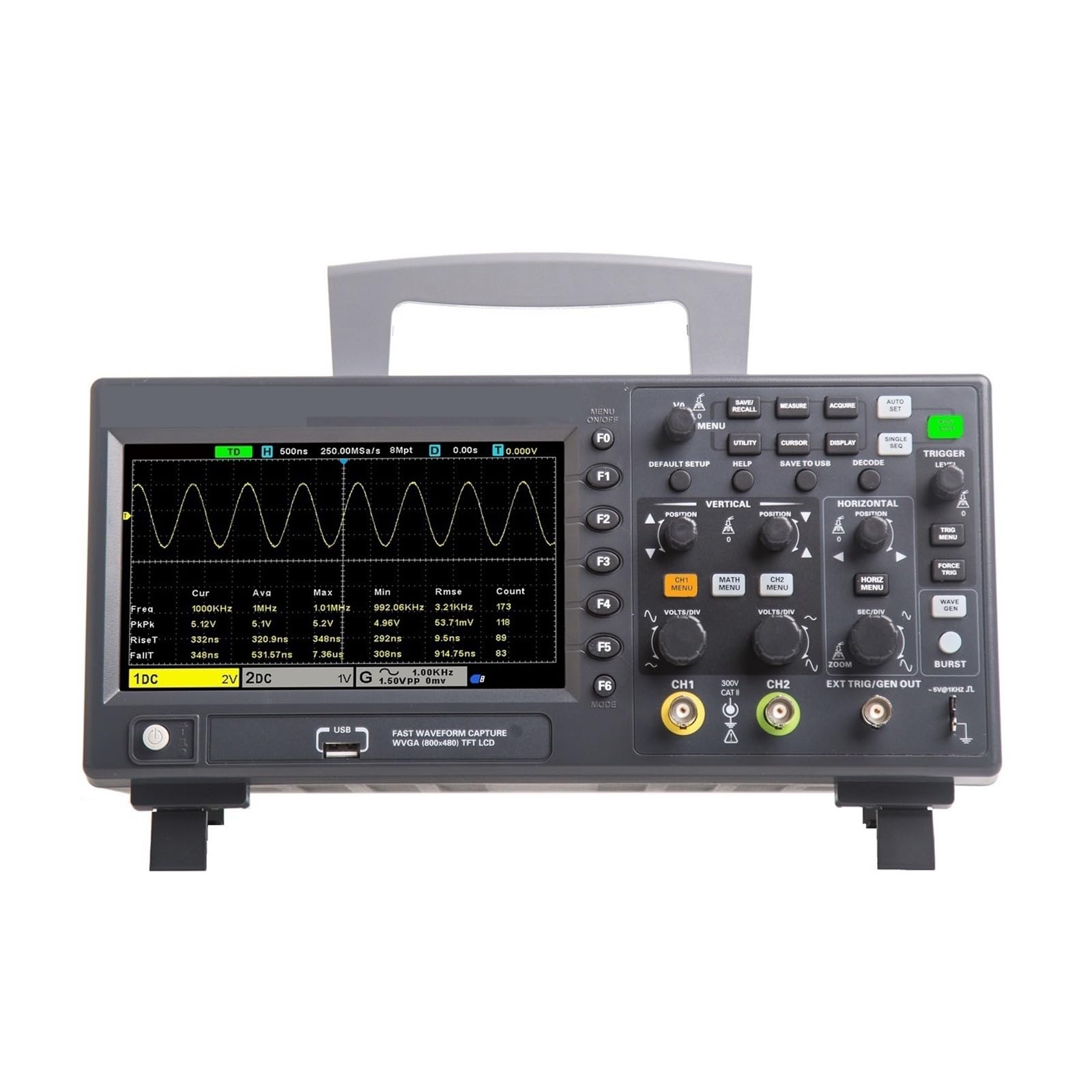 Oscilloscope de stockage numérique 150M 1GS/s pour capture de signal stable