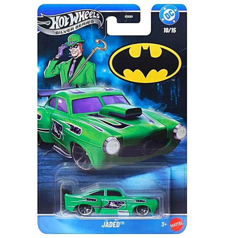 Hot Wheels Toy Car, Batman-Themed 1:64 Scale Batman Jaded Die-Cast Vehicle, Popular Hero or Villain Casting from the Global Franchise-image-2