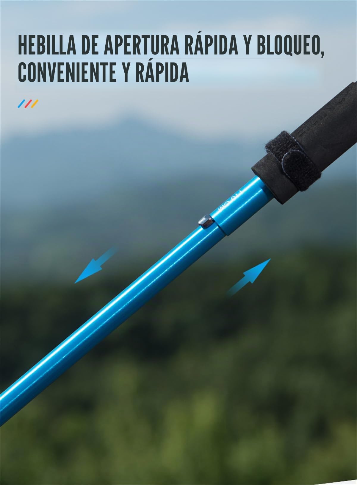 AONIJIE Bastón de Senderismo Plegables Bastones Trekking de Aleación de Aluminio 7075 Empuñadura de EVA Espuma para Alpinismo Trail Viaje Mochilero Caminar