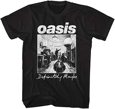 Amazon.com: Oasis T Shirt Definitely Maybe Debut Album Adult Black