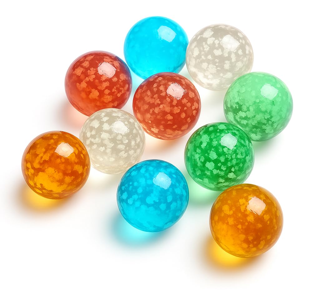 Billes Lumineuses Enfant Lot 50 Billes 10 Couleurs HIQE-FL - 50 Billes En Verre Phosphorescentes (brillent Dans Le Noir) Jouet éducatif Couleurs Billes éducatives Motricité