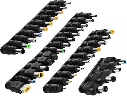 aceyoon 38 Uds Universal Laptop DC Adaptador de Alimentación Consejos 0.217 in x 0.083 in DC Adaptador de Alimentación Kits Conector para Thinkpad