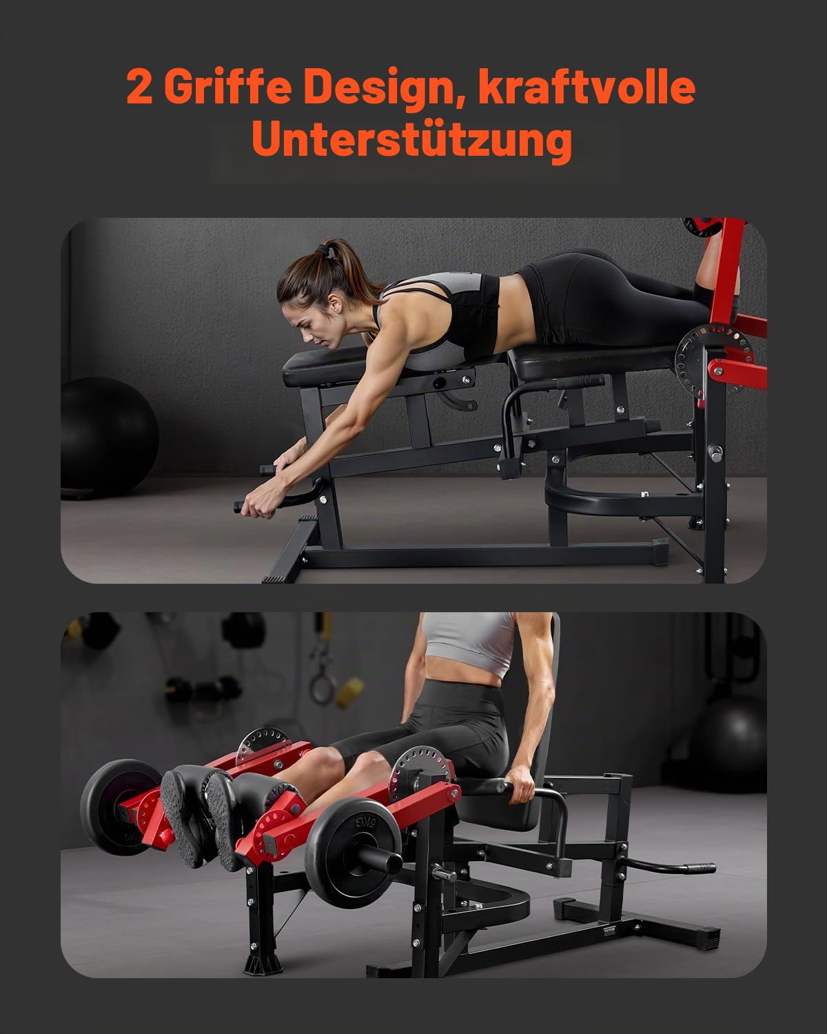 VEVOR Beinstrecker und Curl-Maschine, sitzende Bein-Drehstrecker für die Oberschenkel, verstellbares Gerät für Spezialübungen des Unterkörpers, Heim-Fitnessstudio Trainingsbank (317 kg belastbar)