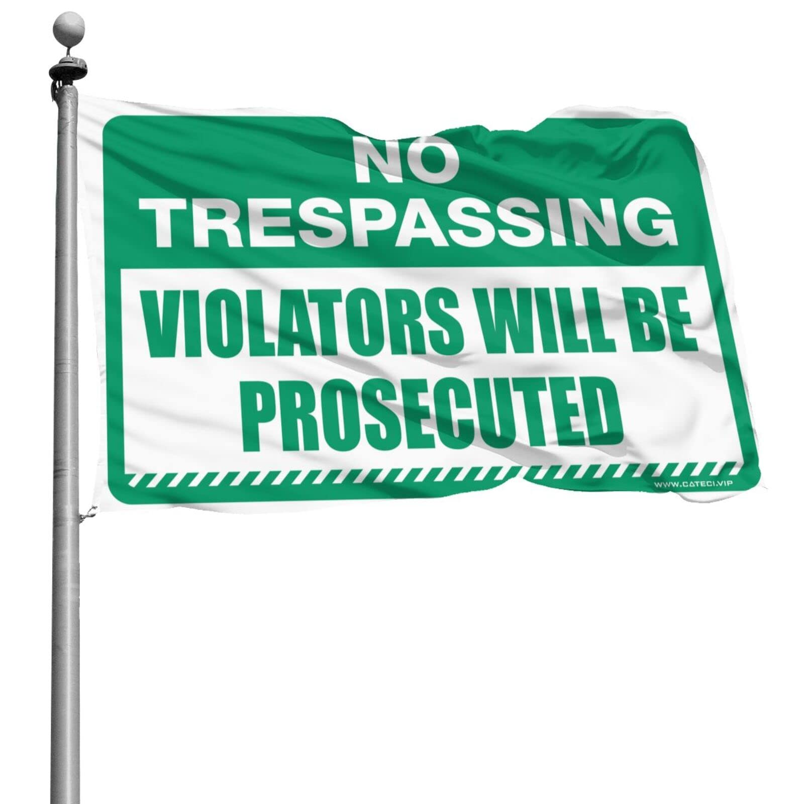 Drapeau de sécurité No Trespassing Violators Will Be Prosecuted Abipuir géant