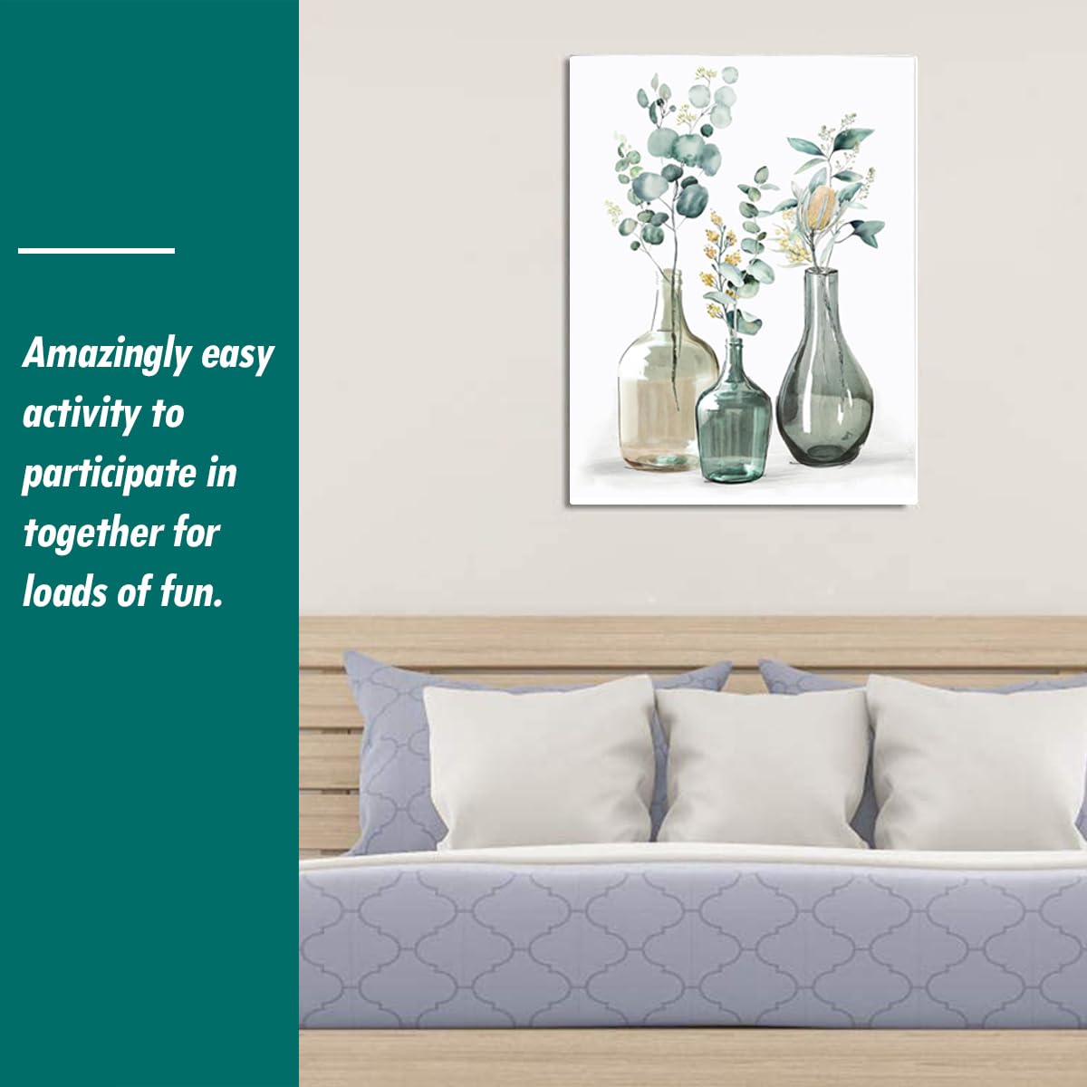 Coinsyyds Paint By Numbers Per Adulti – Kit Fai Da Te Con Fiori Colorati, Tela 40x50 Cm, Colori Acrilici E 3 Pennelli