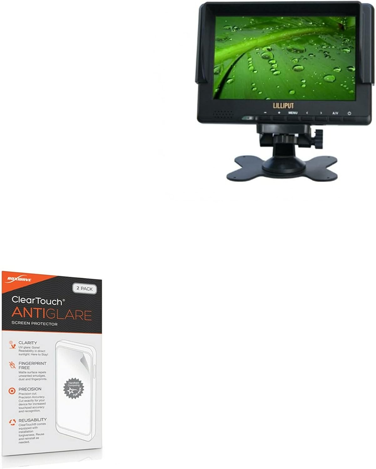 BoxWave Screen Protector Compatible with Lilliput 667GL-70NP/H/Y - ClearTouch Anti-Glare (2-Pack), Anti-Fingerprint Matte Film Skin