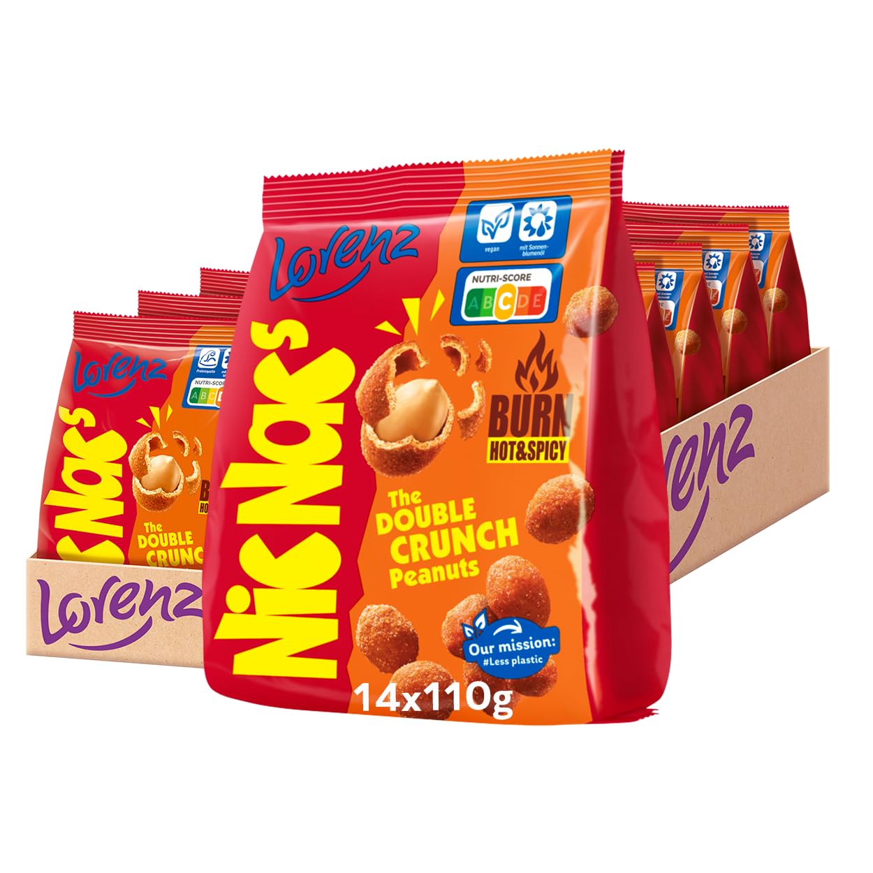 Lorenz Snack World NicNac's Burn, opakowanie 14 sztuk (14 x 110 g)