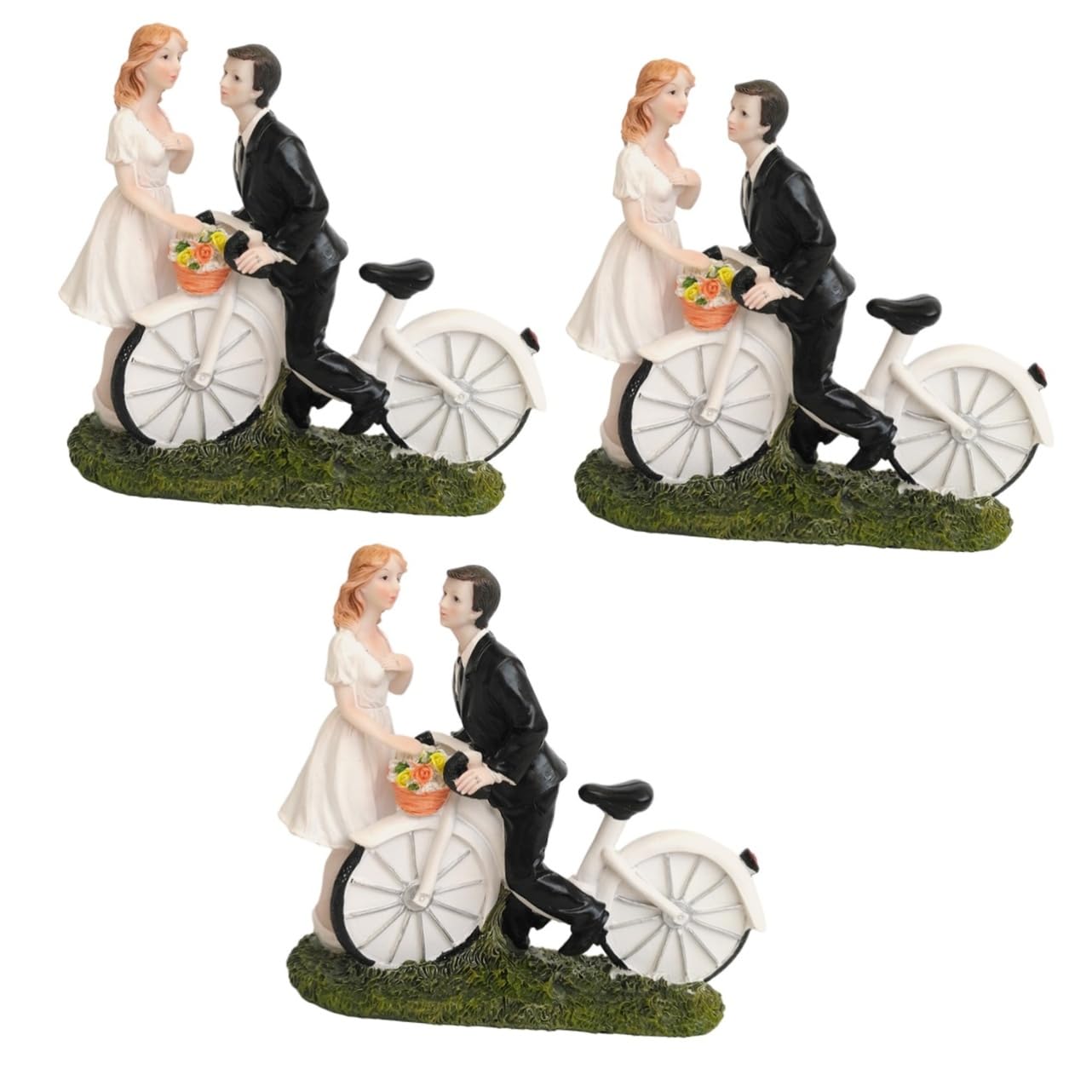 Cabilock 3pièces Figurine De Gâteau De Mariage Décoration Pour Mariés Résine Accessoire De Fête Pour Anniversaires Et Célébrations Souvenir Unique