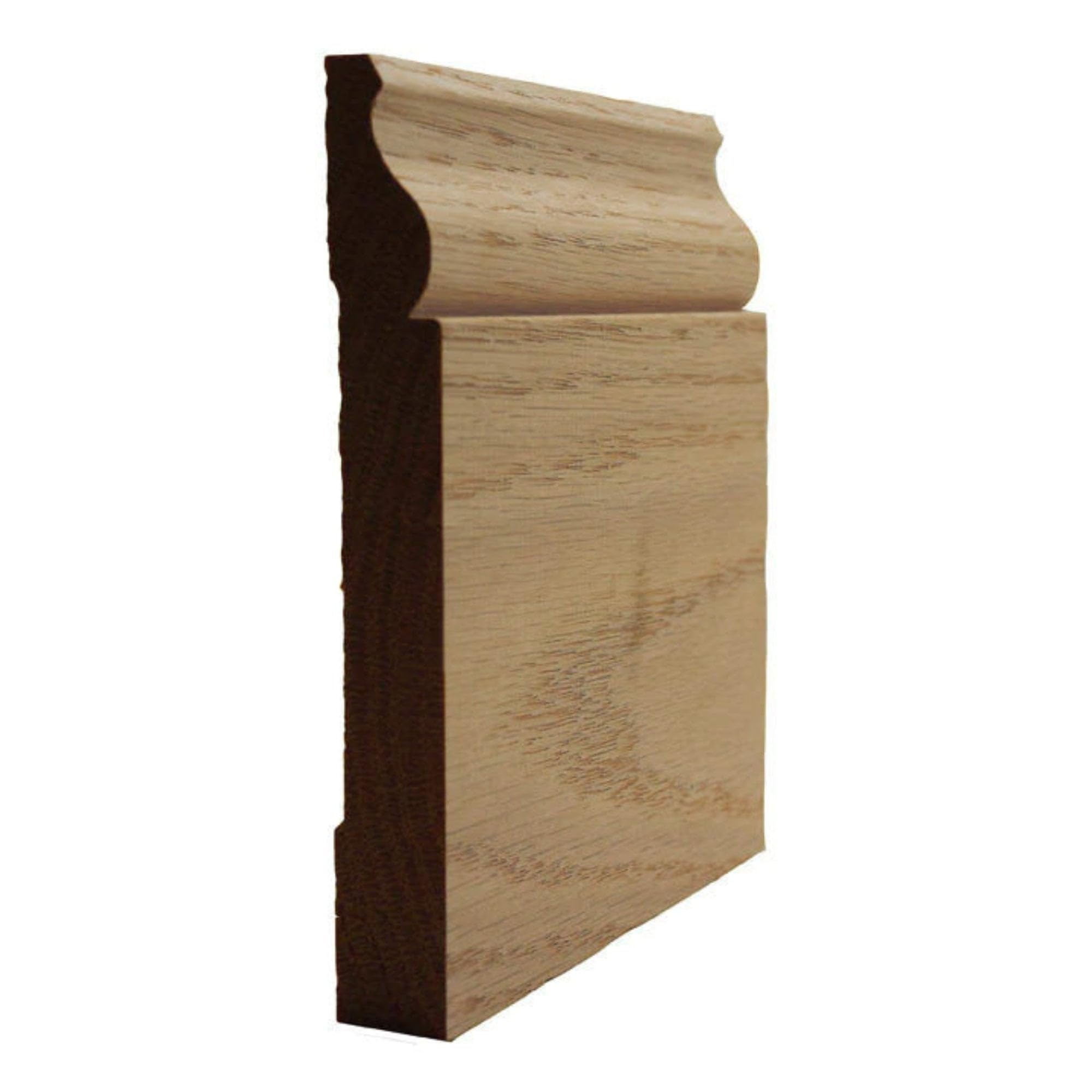EWBB12 Colonial Baseboard 5-1/4" Tall x 11/16" Moulding. Unfinished, Red Oak, 94"