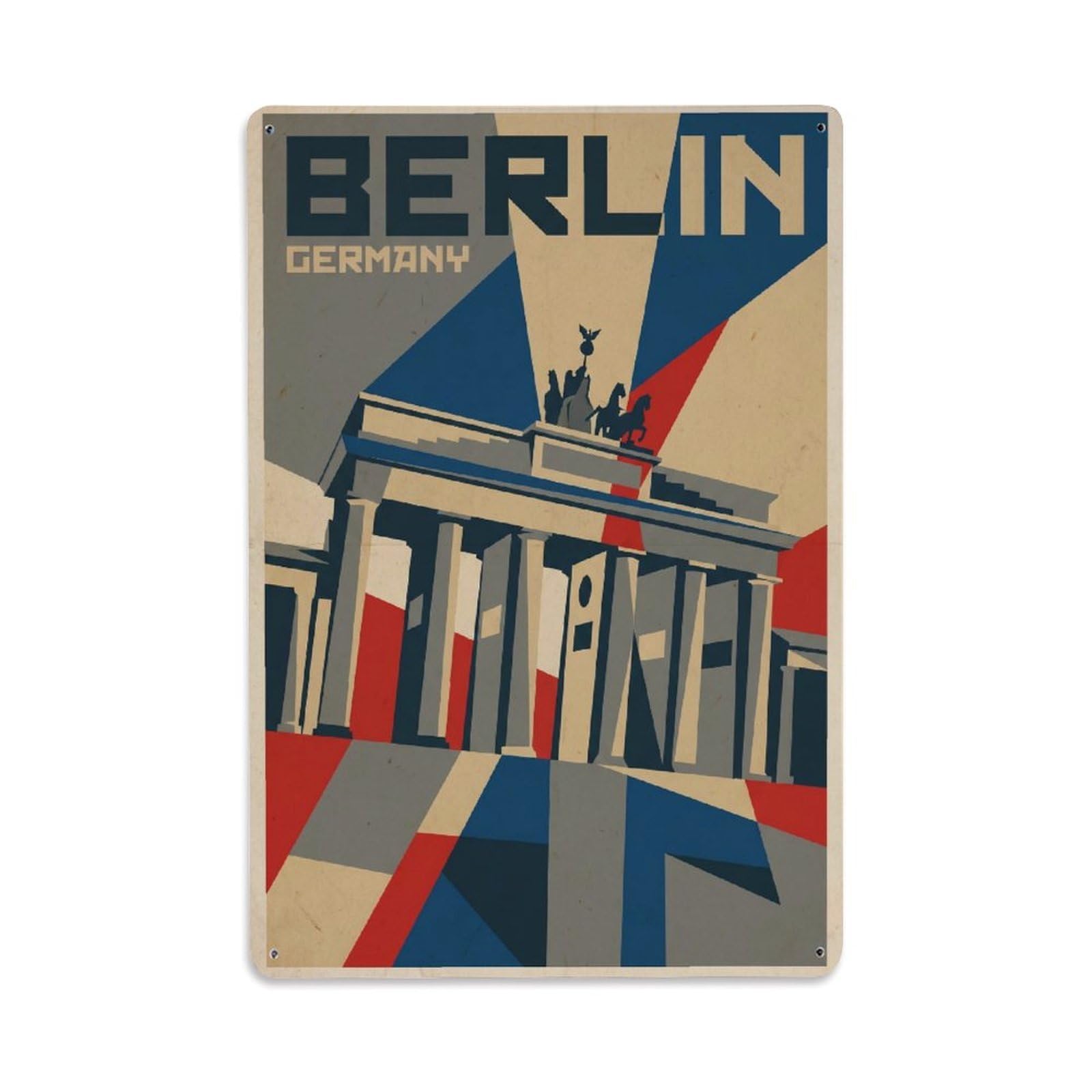 Vintage Travel Germany Berlin Metal Tin Sign