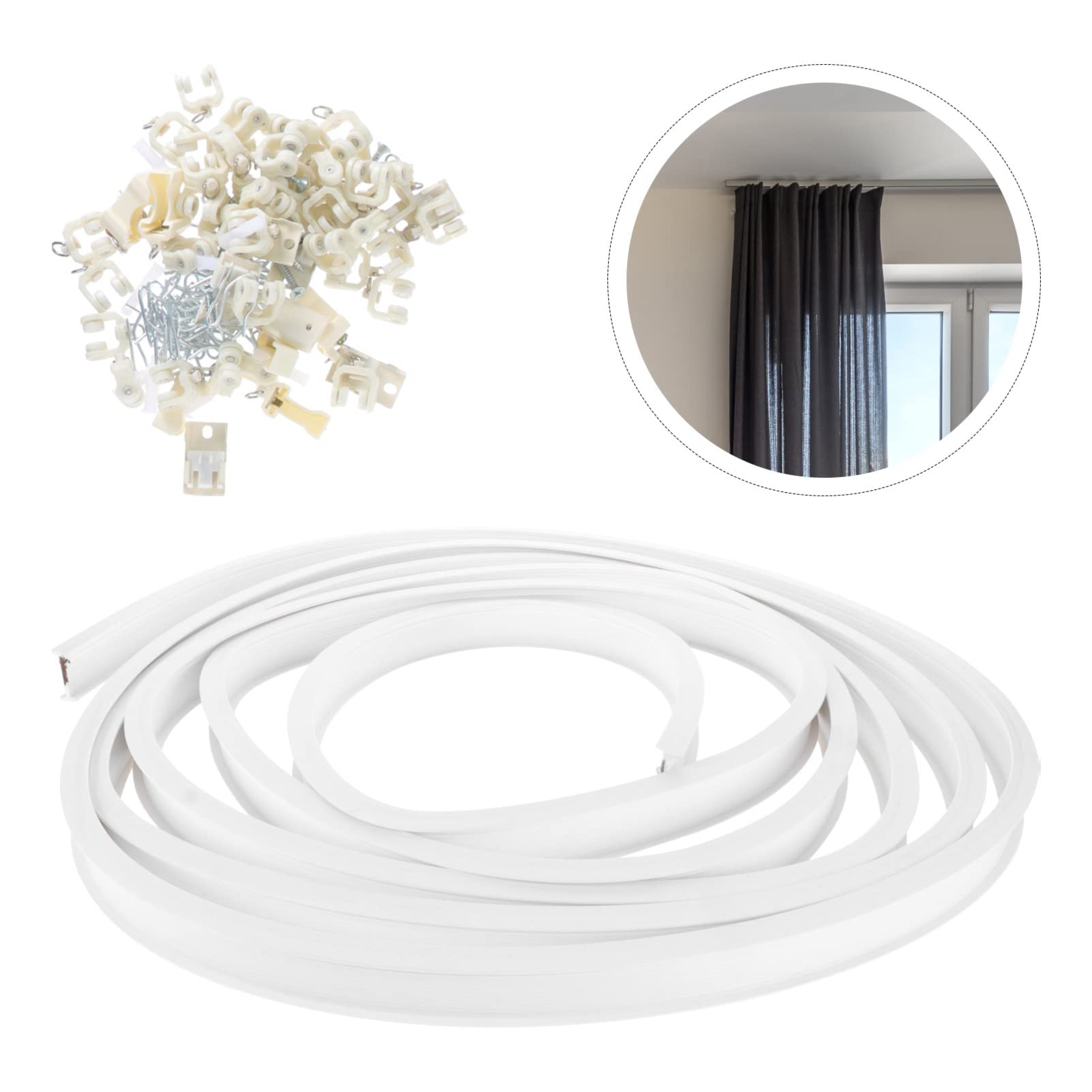 EXCEART Rail Rideau Plafond Flexible Système de Rail de Rideau Silencieux pour Balcon
