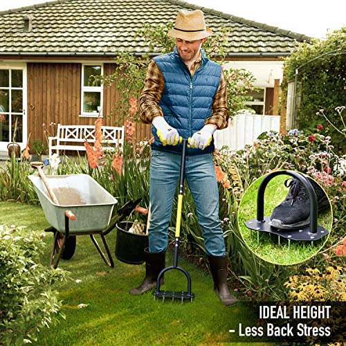 Jardineer Lawn Aerator Spike Aerating Tool, Updated 36" Taller Manual Grass Aerator Tool with 12 Stainless Spikes, Yard Aerator Tool for Compact Soil - Image 5