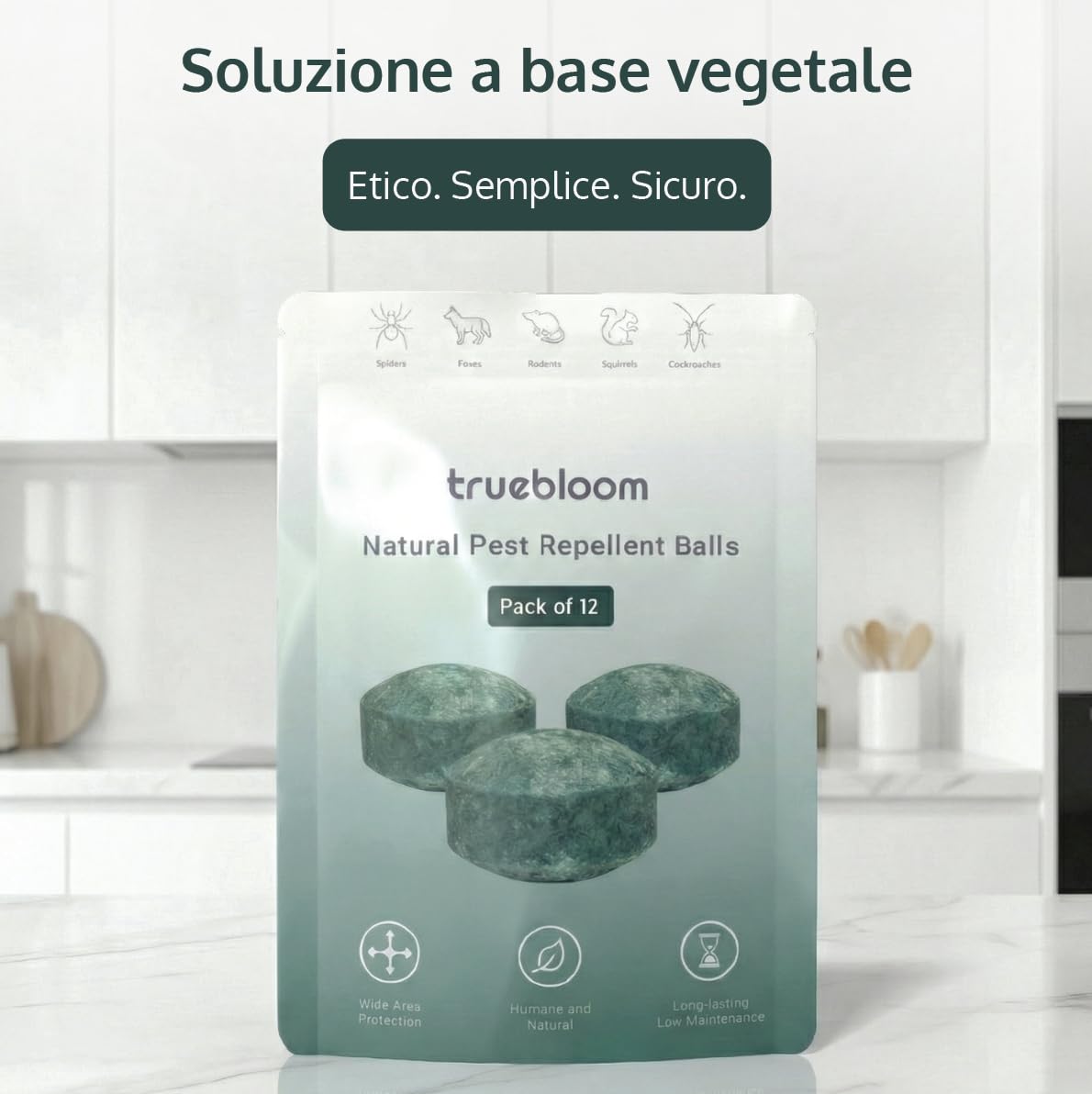 Topi repellent sfere | Ingredienti attivi tra cui zenzero & menta piperita – Sfere repellenti per parassiti, umane e sicure per gli animali domestici, per uso interno ed esterno (confezione da 12)