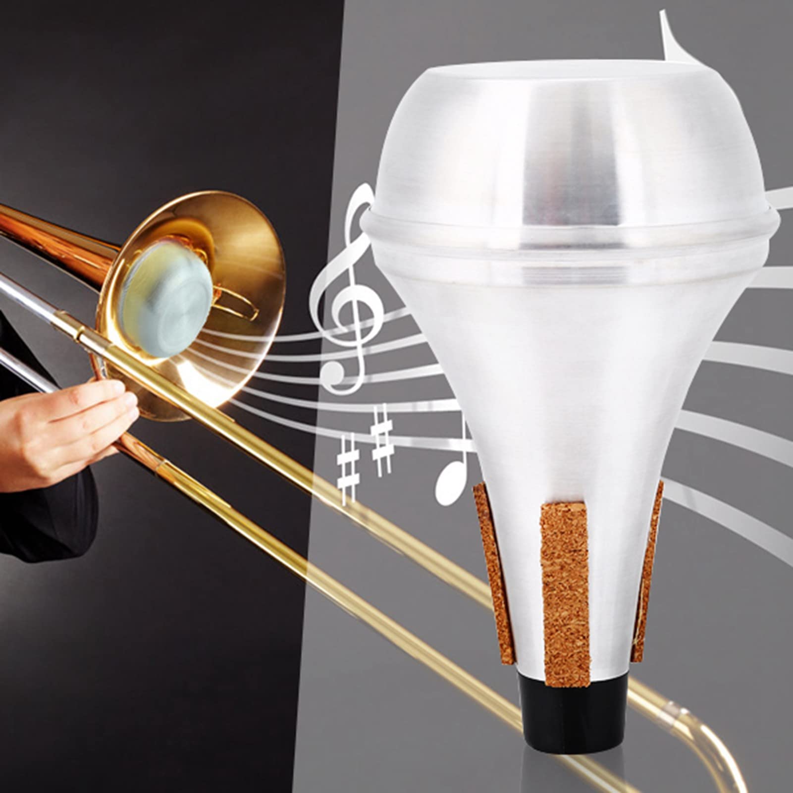 Trompeta Mute, Silenciador de Trompeta, Aluminio Ligero y Resistente, para Práctica Silenciosa en Hogar, Escuela o Estudio, Ideal para Estudiantes, Profesores y Amateurs