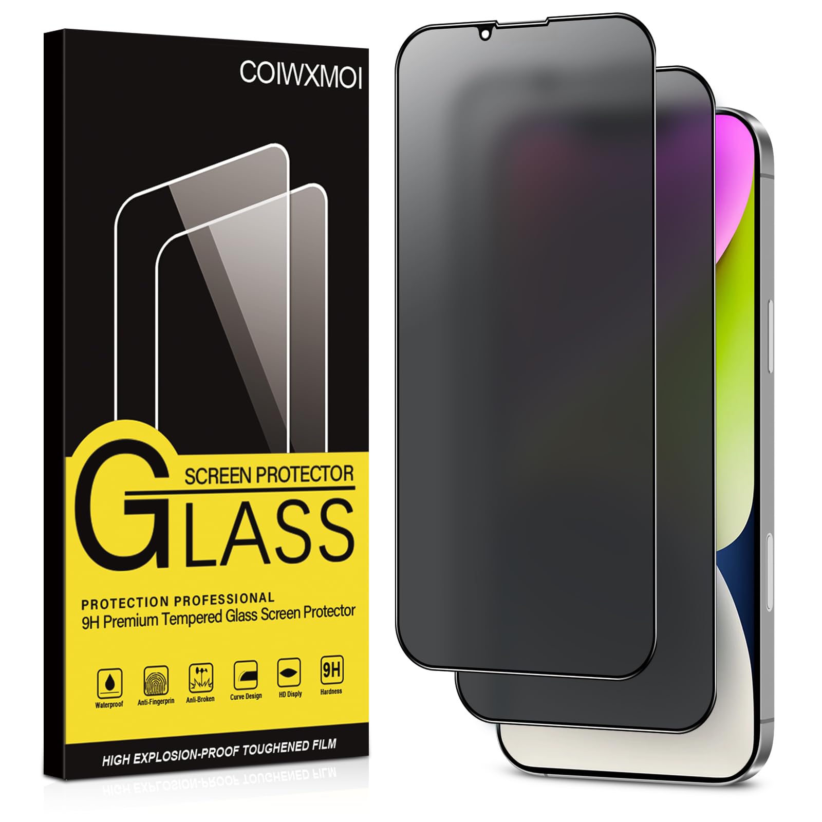 2 Pacchi] Proteggi schermo privacy compatibile con iPhone 15 Plus