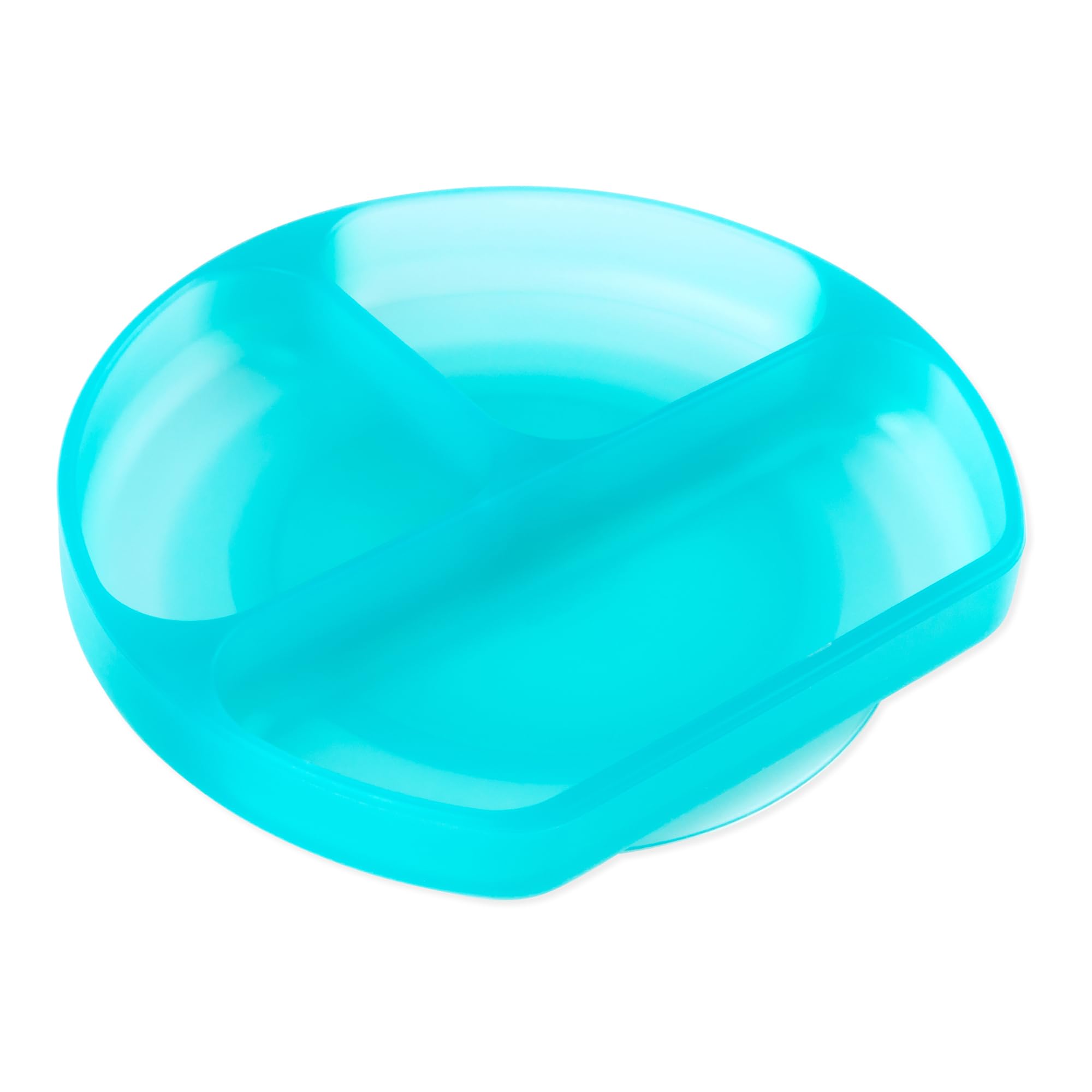 Bumkins Silicone Suction Cup Dish with 3 Compartments - Jelly Blue, Grip Dish