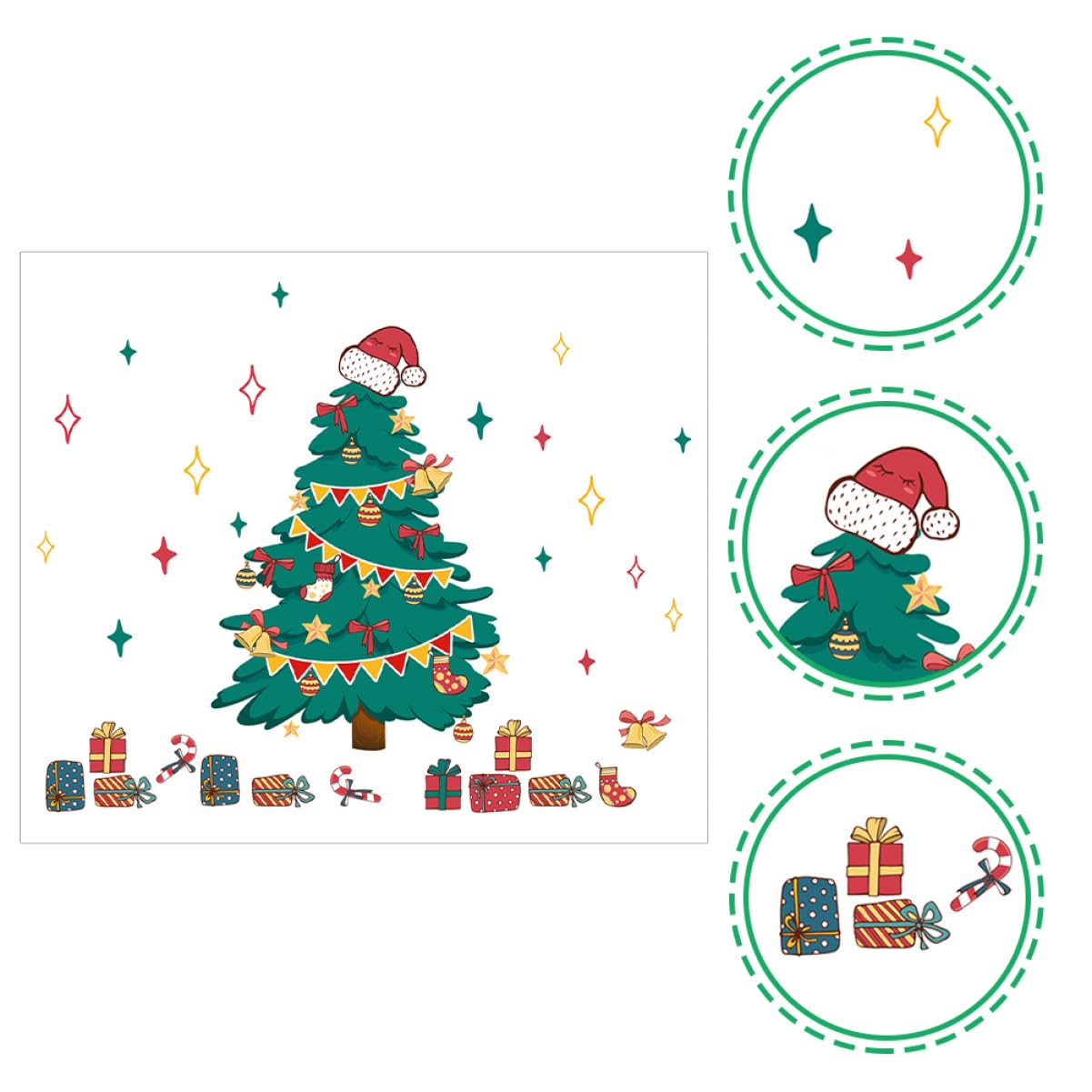 Hemobllo 10blätter Weihnachtsbaum Wandsticker Für Fenster Und Türen Selbstklebende Dekoration Für Wohnzimmer Kinderzimmer Weihnachten Material Langlebig Und Farbecht
