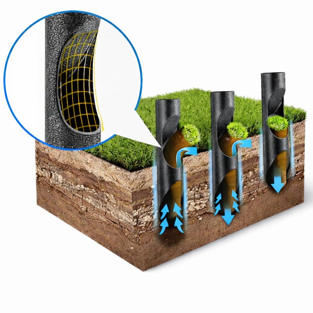 Rasenlüfter Arbeitsbreite 31 cm - Rasenspecht Aerifizierer - Vertikutierer Hand - Aerifizierer für Rasen - Handvertikutierer Schwarz 103x31x13cm
