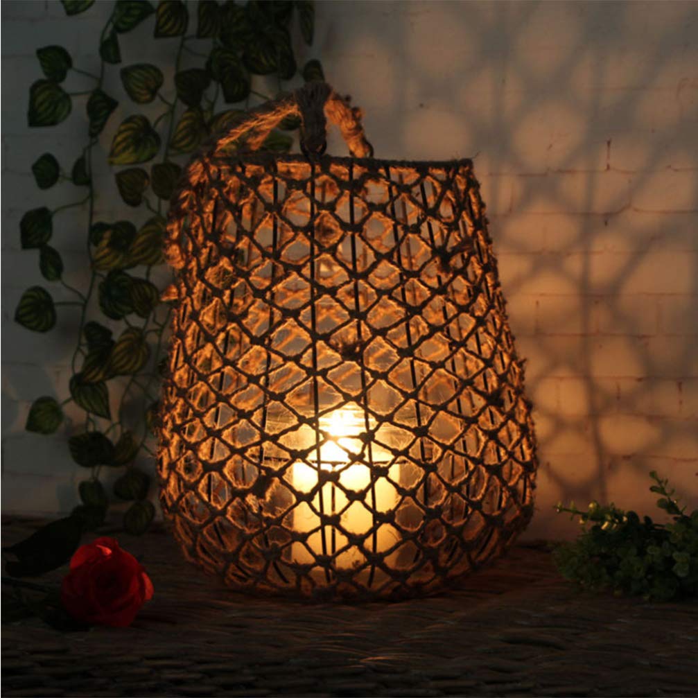 Decoration Lamp Decorative Lampshade Woven Rope Candlestick Woven Rope Night Light Decorative Candlestick