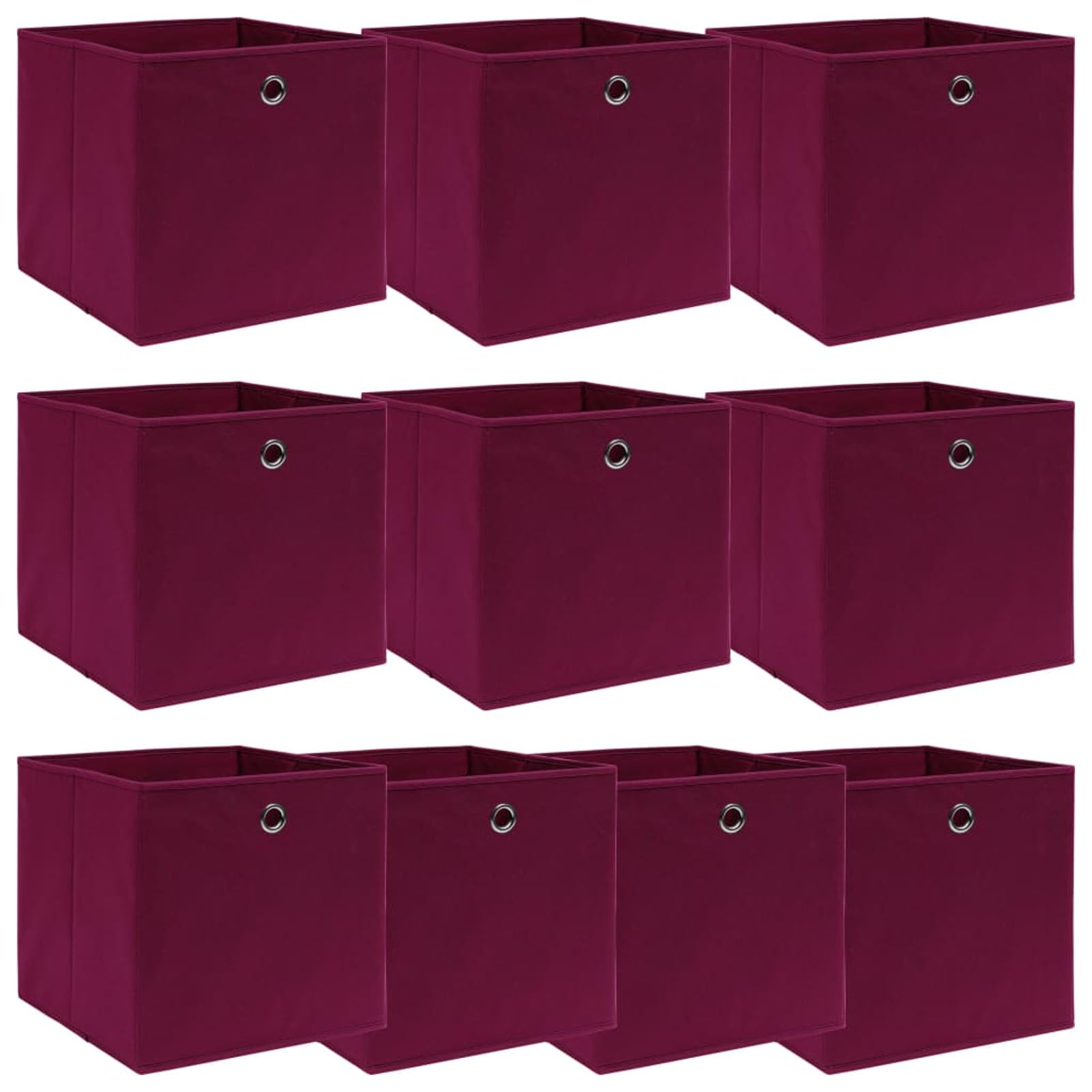 ZEYUAN Aufbewahrungsboxen 10 STK Spielzeugkiste, Aufbewahrungskiste, Kleideraufbewahrung, Kleideraufbewahrung & Organisation, Dunkelrot 32×32×32 cm Stoff