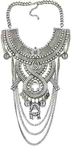 FCBD アクセサリー トライバルネックレス 大ぶり エスニック チェーン装飾 FCBD アクセサリー トライバルネックレス 大ぶり エスニック チェーン