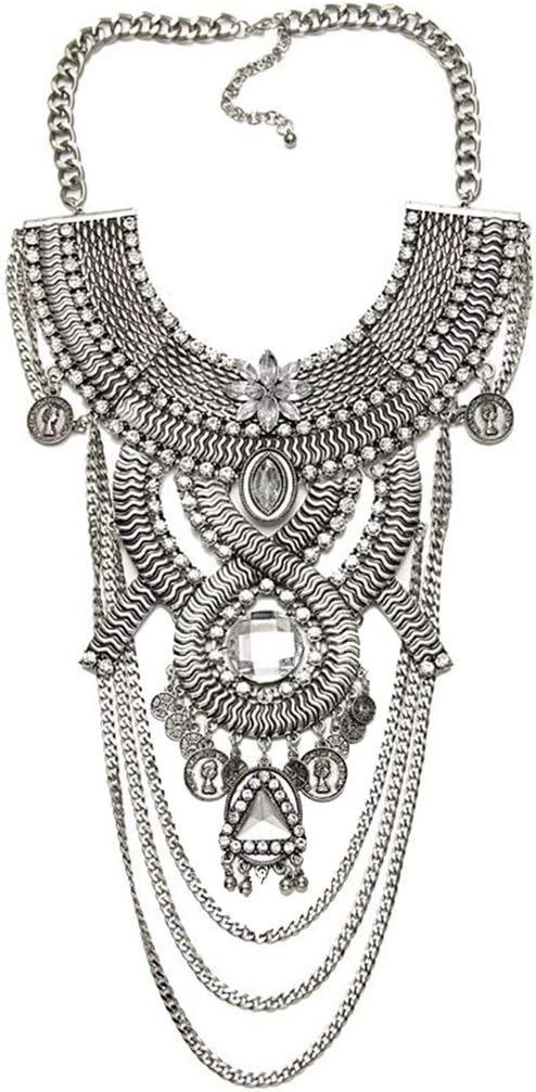 Statement Necklace for Women Jewelry Birthday Gifts, Big Chunky Link Chain Ethnic Tribal Boho Choker Necklaces