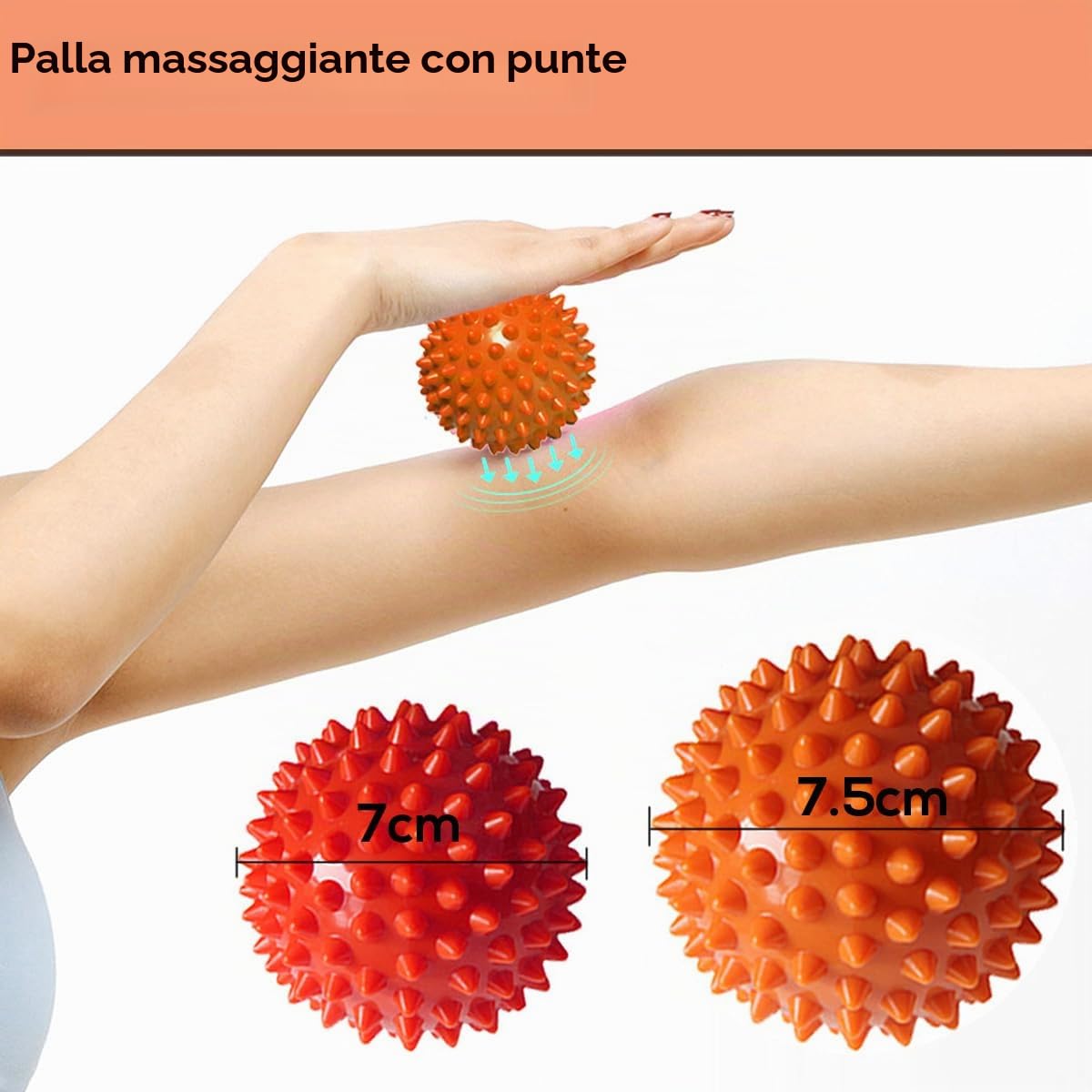 Set di 7 pallina massaggio piedi, pallina massaggio muscolare a forma di riccio, a 4 angoli, per fascite plantare, terapia dei trigger point, rilassamento miofasciale profondo dei tessuti
