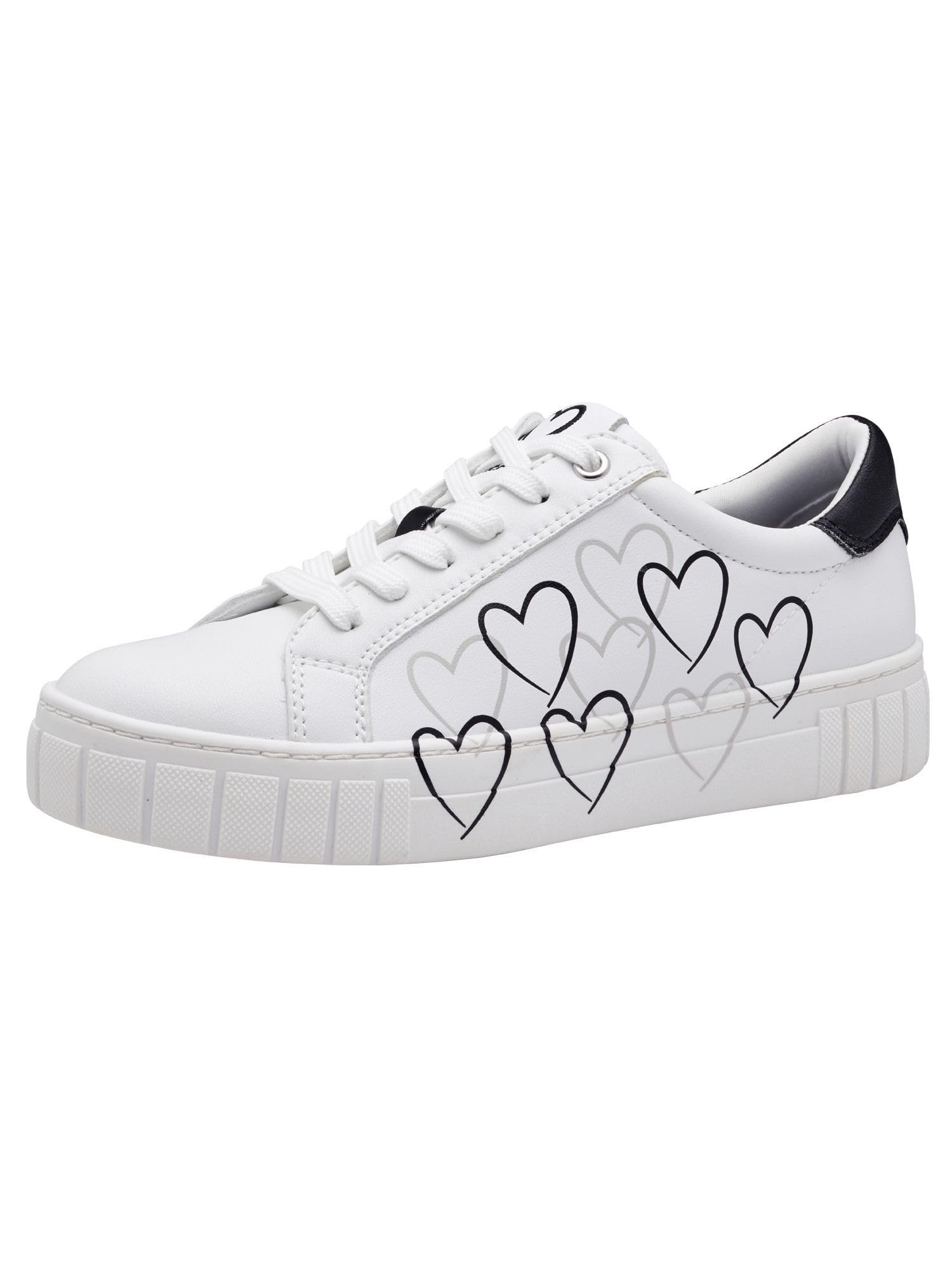 MARCO TOZZI Women's 2-23711-44 Trainers, White/Black, 36 EU, White Black, 4 UK