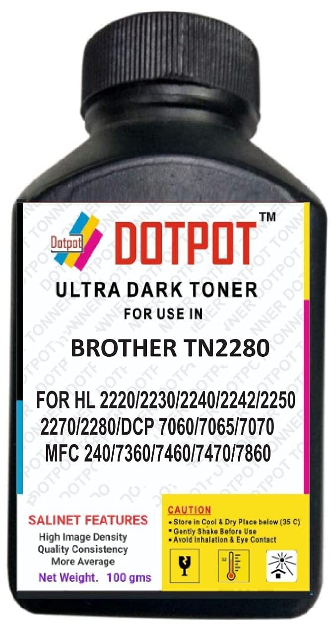 Dotpot TN2280 Toner Powder Bottle for USE in Brother HL-2220/2230 / 2240/2242 / 2250/2270 / 2280, DCP-7060/7065 / 7070/7240 / 7360/7460 / 7470/7860 / FAX-2840/2940 Printer Pack of 1 (B095K5B369) Amazon Price History, Amazon Price Tracker