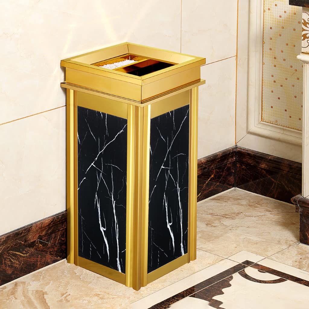 Cigarette Butt Receptacle Ashtray Trash Can Outdoor Indoor Elevator Corridor Ashtray Trash Can Square Trash Can (two-piece Set) Outdoor Floor Stand Commercial Ashtray (Color : A) (A)