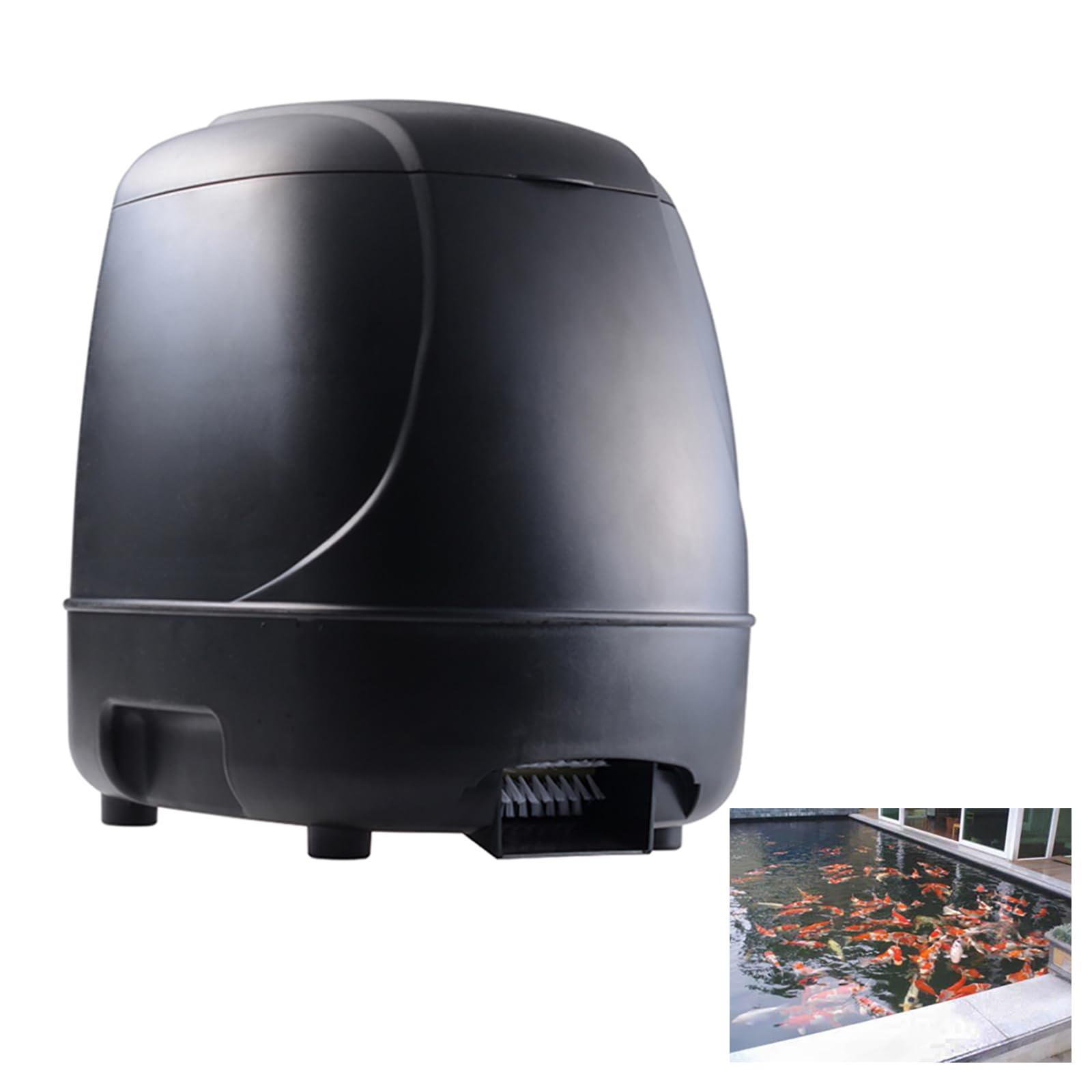 Automatic fish feeder for pond, Pond feeder, Automatic koi fish feeder for pond outdoor, Fish feeder automatic dispenser For a vacation away and prevent sunstroke(10L-battery powered)