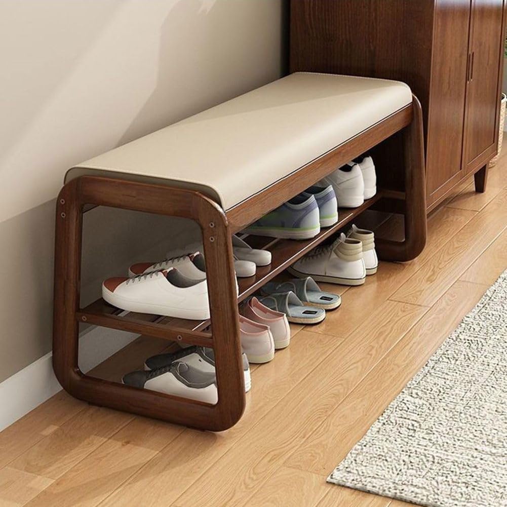 Banc à chaussures en bois massif pour un accueil chaleureux
