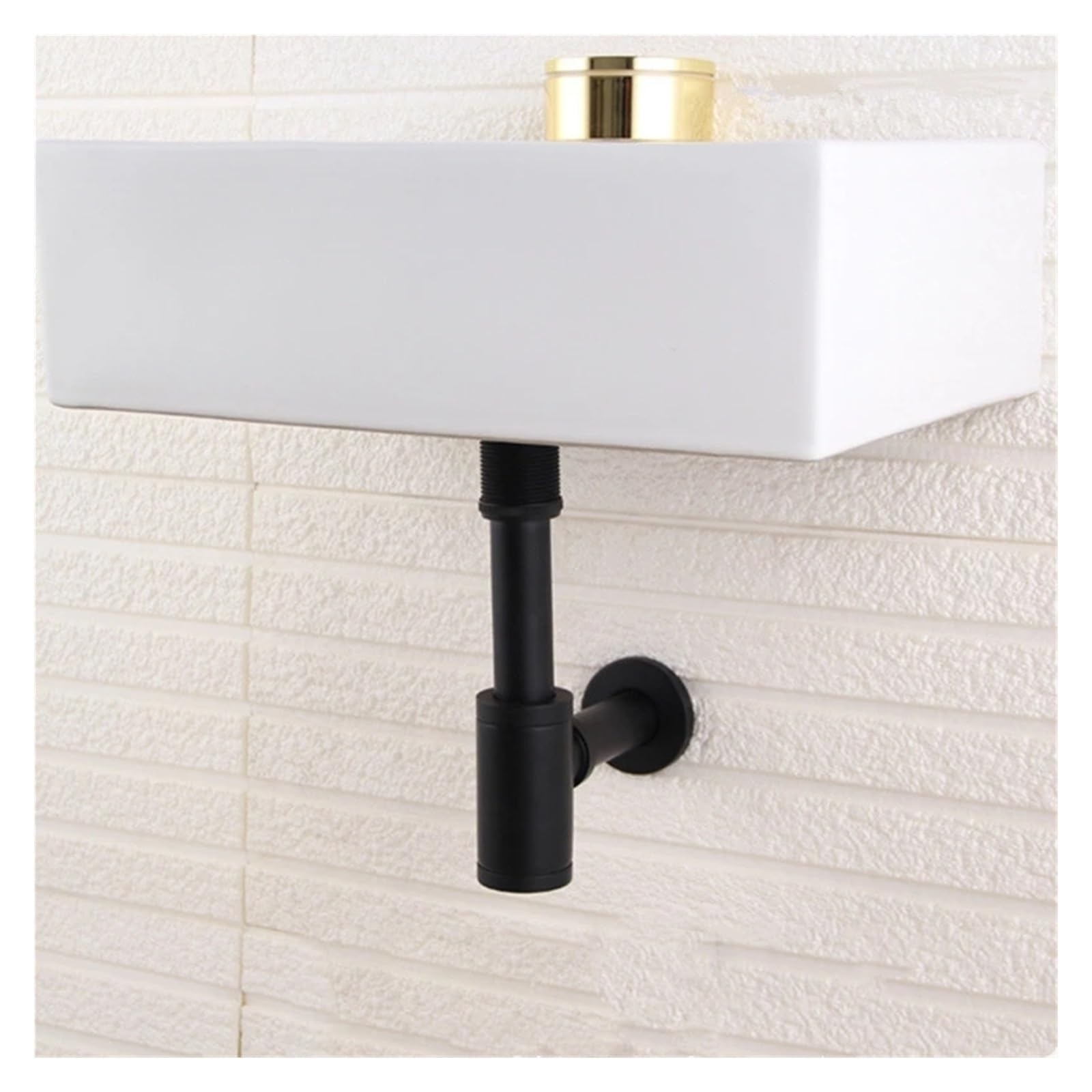 Ensemble de drains en or brossé, Siphon rond laiton, salle bains, vanité, tuyau lavabo, 1 pièce Pour Bain(Grey)