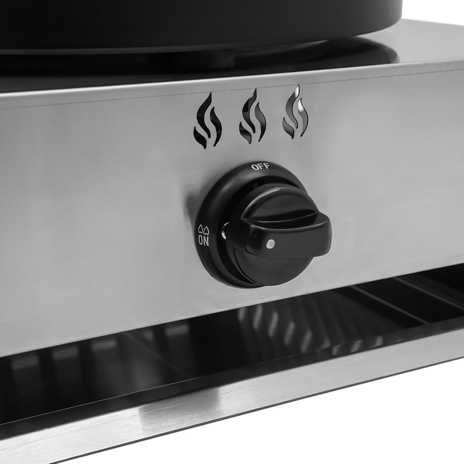 16Inch Gas Crepe Maker Commercial Pancake Maker Stainless Steel Flat Plate Crepe Griddle Pancake Making Machine with Drawer & Scraper for Restaurant, Canteen
