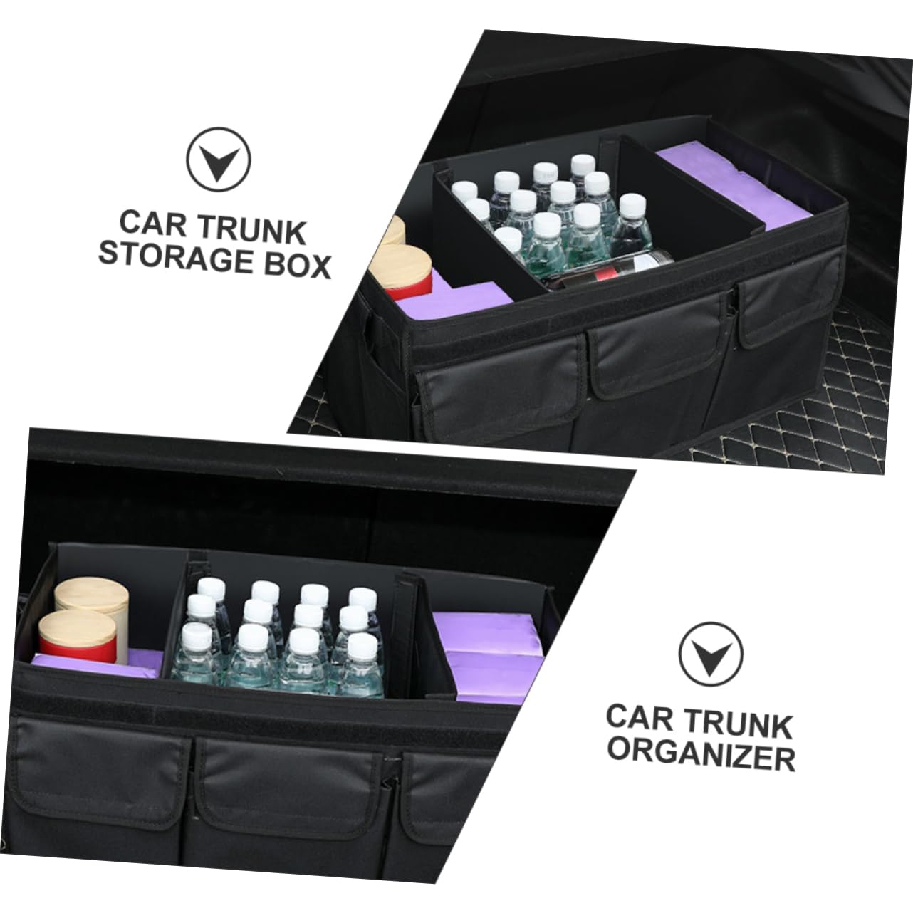 Organizador de Maletero para Coche Plegable, Gran Capacidad, Negro